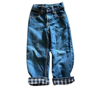 GAP Blue Relaxed Fit Jeans Plaid Lined 4T